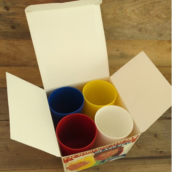 Vintage 1986 Round Bottom Glass Set by Spenser Gifts Set of Four Original Box - Picture 5 of 10